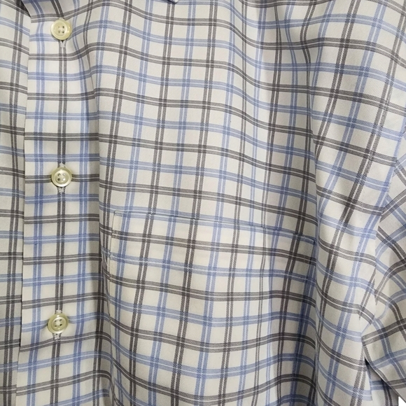 Pronto Uomo Modern Fit Non-iron Blue Button Down Shirt - 17, 36/37 Tall - Picture 4 of 8